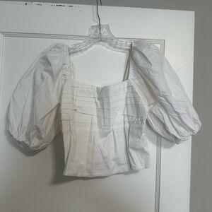 Abercrombie & Fitch White Puff Sleeve Blouse
